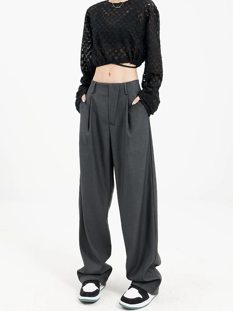 Quần âu suông KEN STUDIO dành cho nữ thiết kế mới 2025, kiểu dáng độc đáo, quần ống đứng, quần thường ngày, quần dài