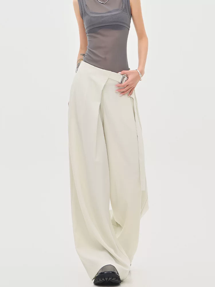 Quần tây màu mơ mới mùa hè của KEN STUDIO dành cho nữ với thiết kế thời trang, quần ống rộng lưng cao, quần dài chạm sàn.