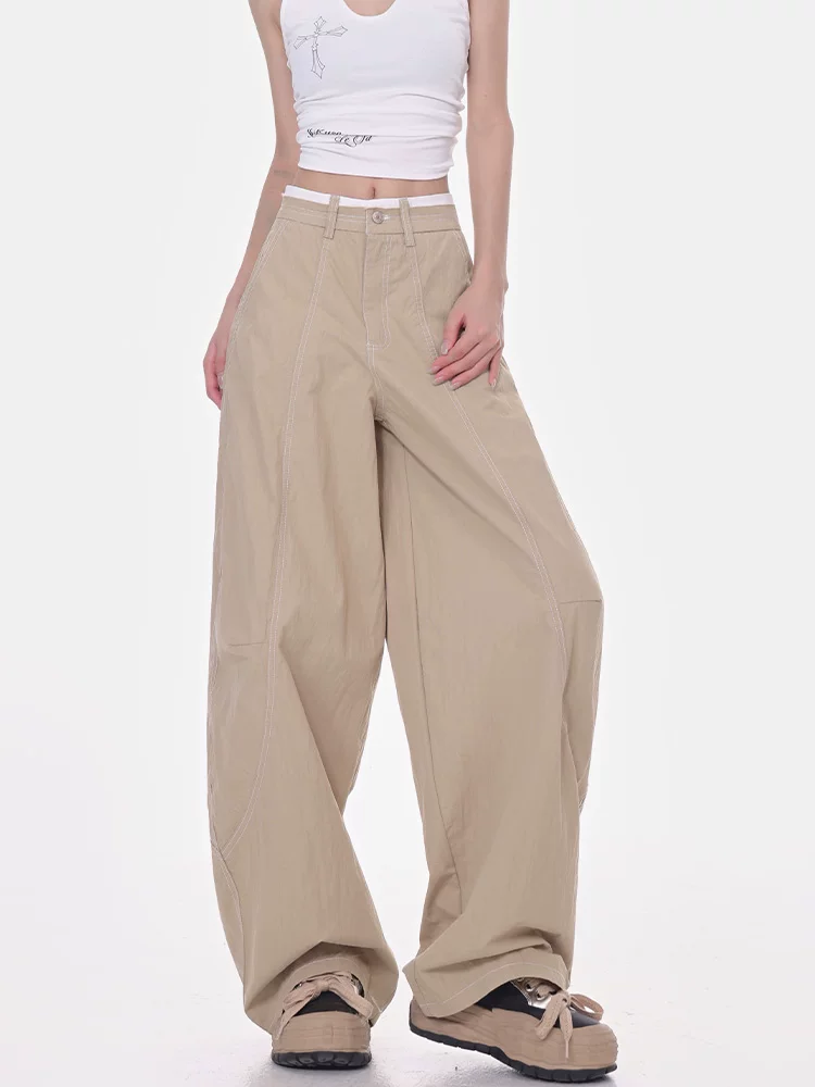 KEN STUDIO quần kaki scimitar quần liềm quần chuối quần nữ nhẹ nhàng quần ống rộng quần âu quần tây