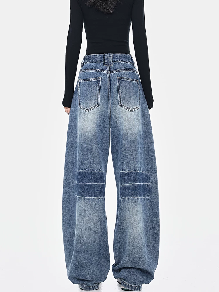 Quần jean lưỡi liềm và lưỡi kiếm lót lông cừu của KEN STUDIO dành cho nữ, quần dài kiểu cổ điển kiểu Mỹ, quần dài.