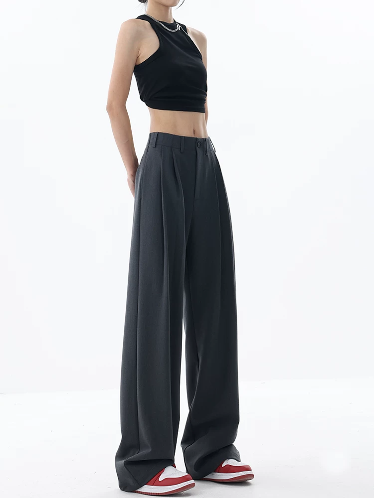 Quần âu kiểu mới Xuân Thu KEN STUDIO2025 dành cho nữ, thiết kế xếp ly draping, dáng rộng, dài chấm đất, phong cách thường ngày.