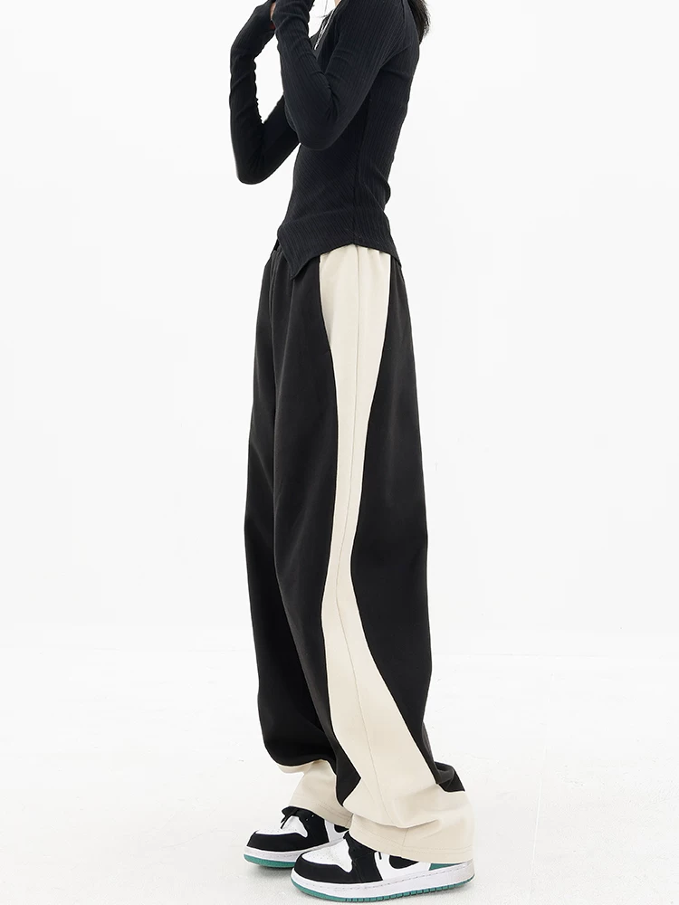 Quần thể thao dáng rộng ống rộng phối vải dày dặn mùa thu đông KEN STUDIO2025 dành cho nữ