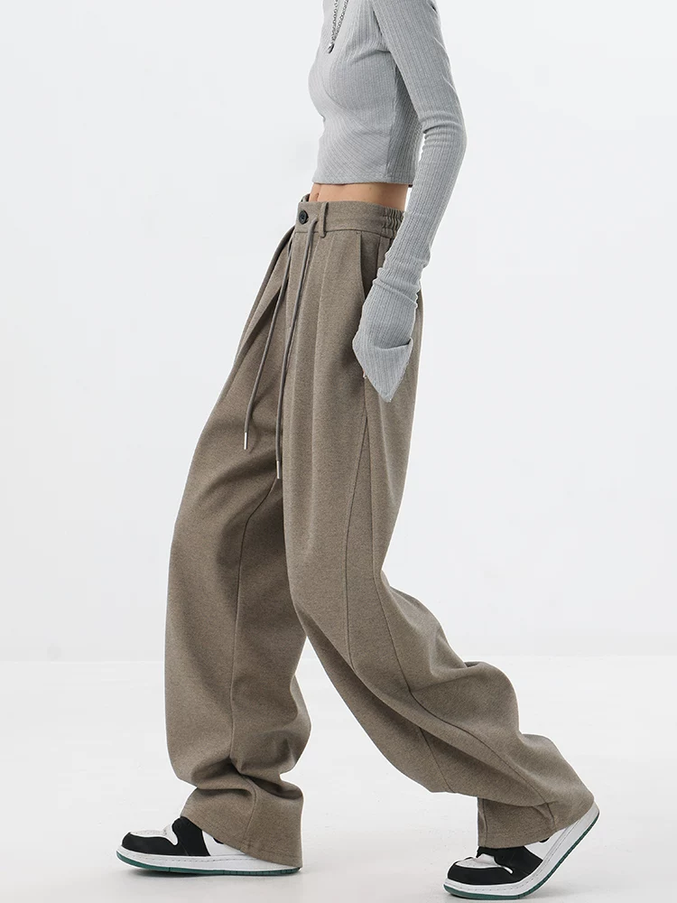 KEN STUDIO mùa thu đông mới quần lưỡi liềm quần dao cong quần thể thao thông thường quần thể thao quần tây nữ quần chuối quần ống rộng