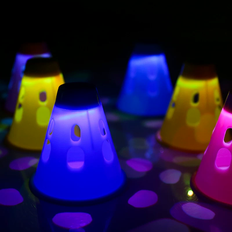 Cọc lều ngoài trời có nắp cảnh báo phát sáng, nắp cọc cắm trại, đèn chống ngã cho trẻ em ban đêm, cọc trượt patin, phụ kiện cắm trại