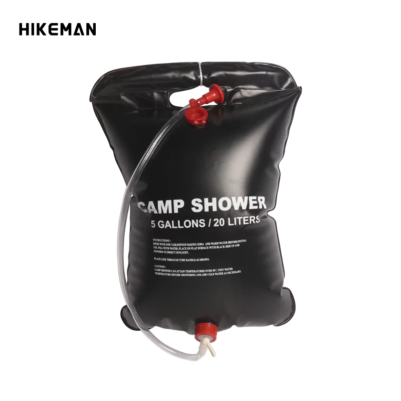 Túi tắm ngoài trời 20L, bình nước nóng năng lượng mặt trời, tắm ngoài trời, vòi sen di động, túi trữ nước