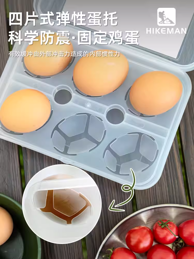Hộp bảo vệ trứng chống sốc ngoài trời hộp bảo quản di động hộp đựng trứng dã ngoại nướng trứng khay đựng trứng dày chống rơi hộp đóng gói trứng