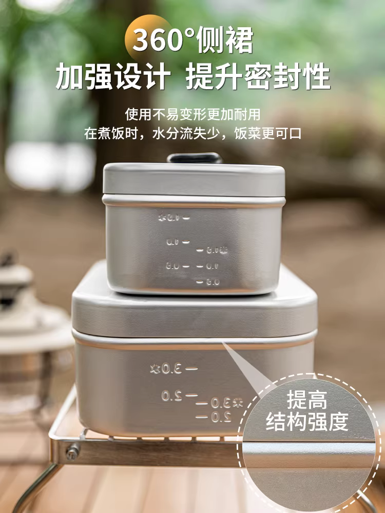 Hộp cơm trưa bằng hợp kim nhôm ngoài trời, bộ đồ ăn dã ngoại, ấm đun nước, hộp cơm đa năng, bộ dụng cụ nấu ăn dã ngoại cá nhân cho lính, bộ di động