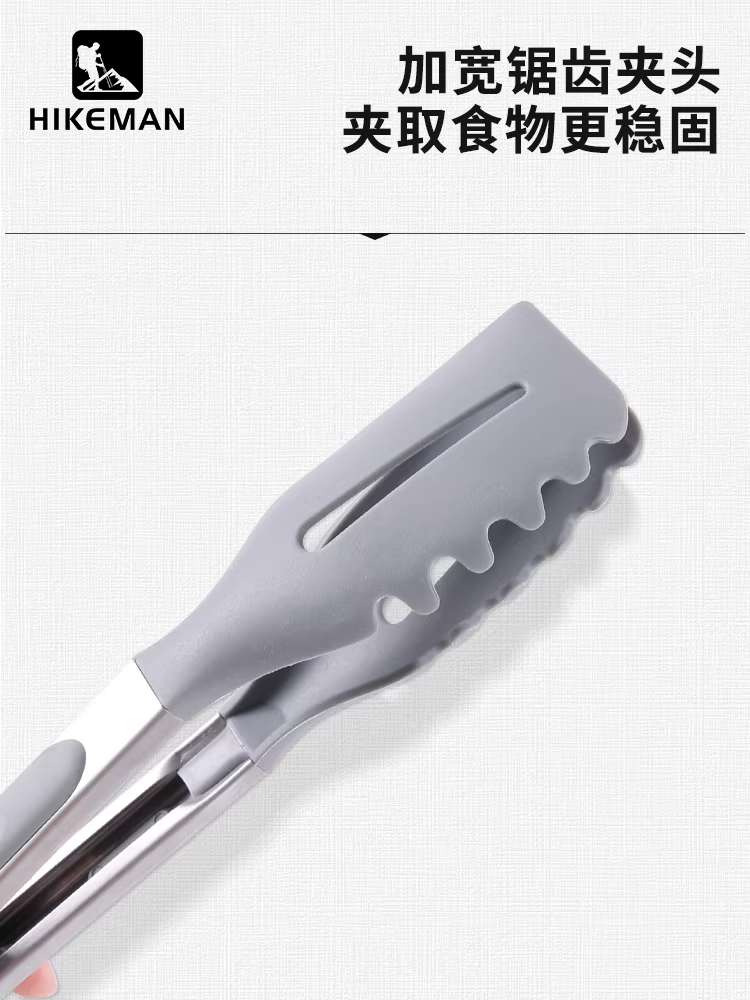 Kẹp nướng ngoài trời, kẹp thực phẩm chống bỏng dã ngoại, kẹp silicon chịu nhiệt độ cao, kẹp chiên bít tết nhà bếp, kẹp nướng bằng thép không gỉ