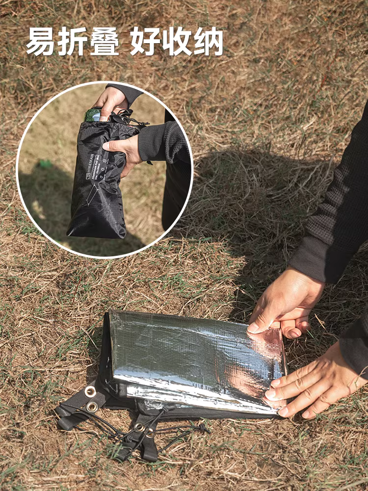 Thảm dã ngoại bằng nhôm chống ẩm dày dặn, di động, dùng cho mùa xuân, đi chơi, lễ hội âm nhạc, chống thấm nước