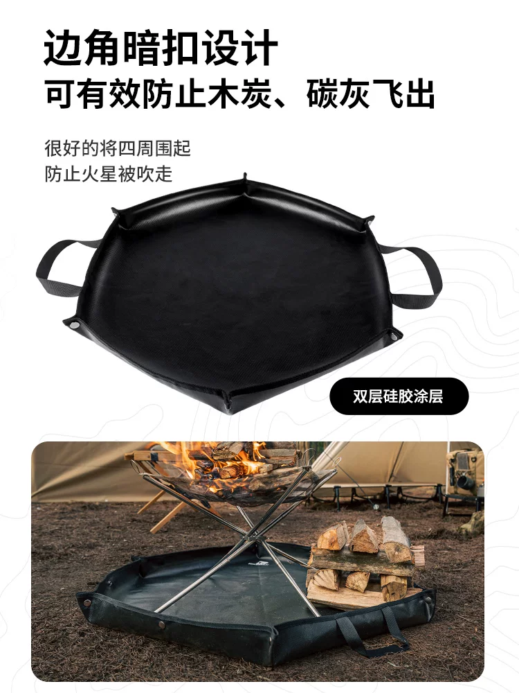Thảm cách nhiệt chống cháy ngoài trời dùng cho cắm trại, dã ngoại, nướng BBQ, bếp củi silicon, thảm chống cháy hình lục giác
