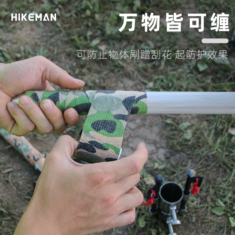 Băng ngụy trang ngoài trời tự dính vải không dệt dải băng thun bảo vệ thanh quấn chống trầy xước băng ngụy trang ngoài trời có thể co giãn