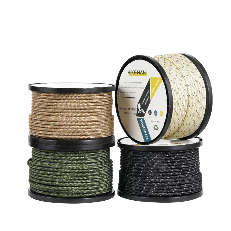 HIKEMAN ngoài trời tán chống gió dây 30m lều phản quang trại dây khóa tam giác cố định kéo dây phơi quần áo