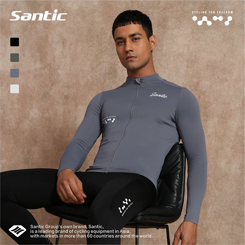 Áo khoác lông cừu mỏng Santic kiểm soát nhiệt độ mùa xuân, mùa thu và mùa đông quần áo đi xe đạp ấm áp quần áo đi xe đạp đường bộ nam