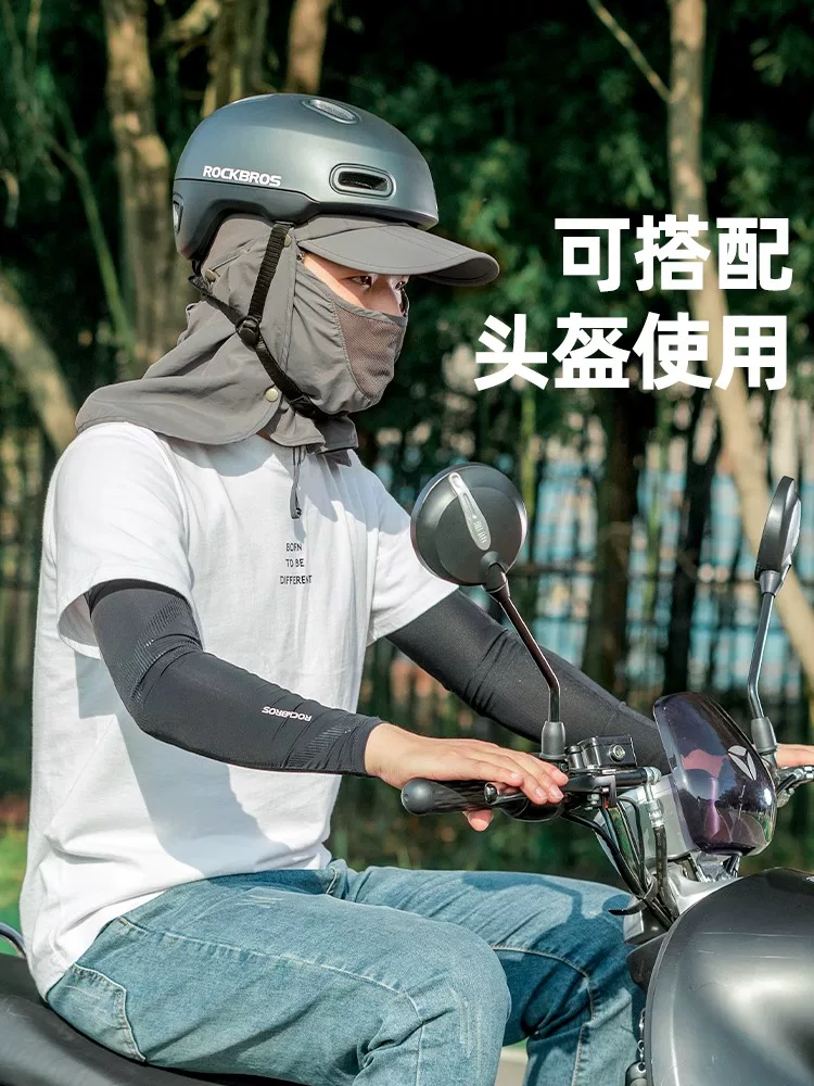 Mũ chống nắng Rock Brothers dành cho nam và nữ, mũ chống nắng mùa hè che mặt và bảo vệ cổ, mũ chống nắng chống tia cực tím khi đi du lịch và đội đầu khi đi xe đạp