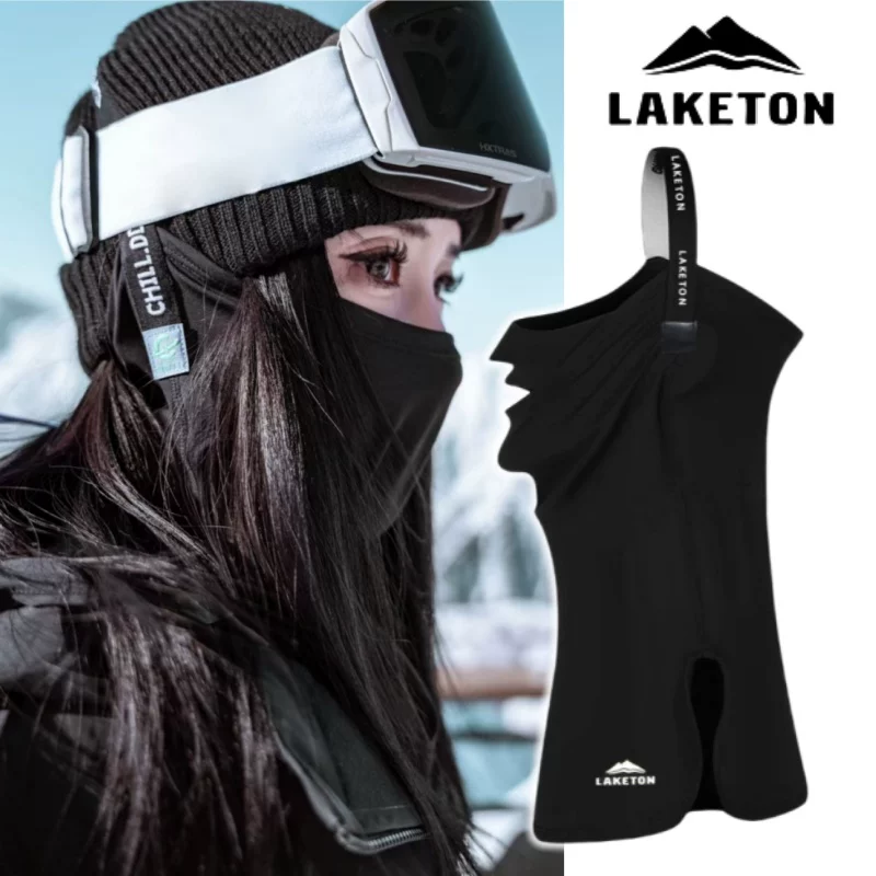 Mặt nạ trượt tuyết bảo vệ mặt ngoài trời mùa đông unisex giữ ấm cổ chống gió chống lạnh bảo vệ tai bảo vệ khi đạp xe khăn quàng cổ lót lông cừu