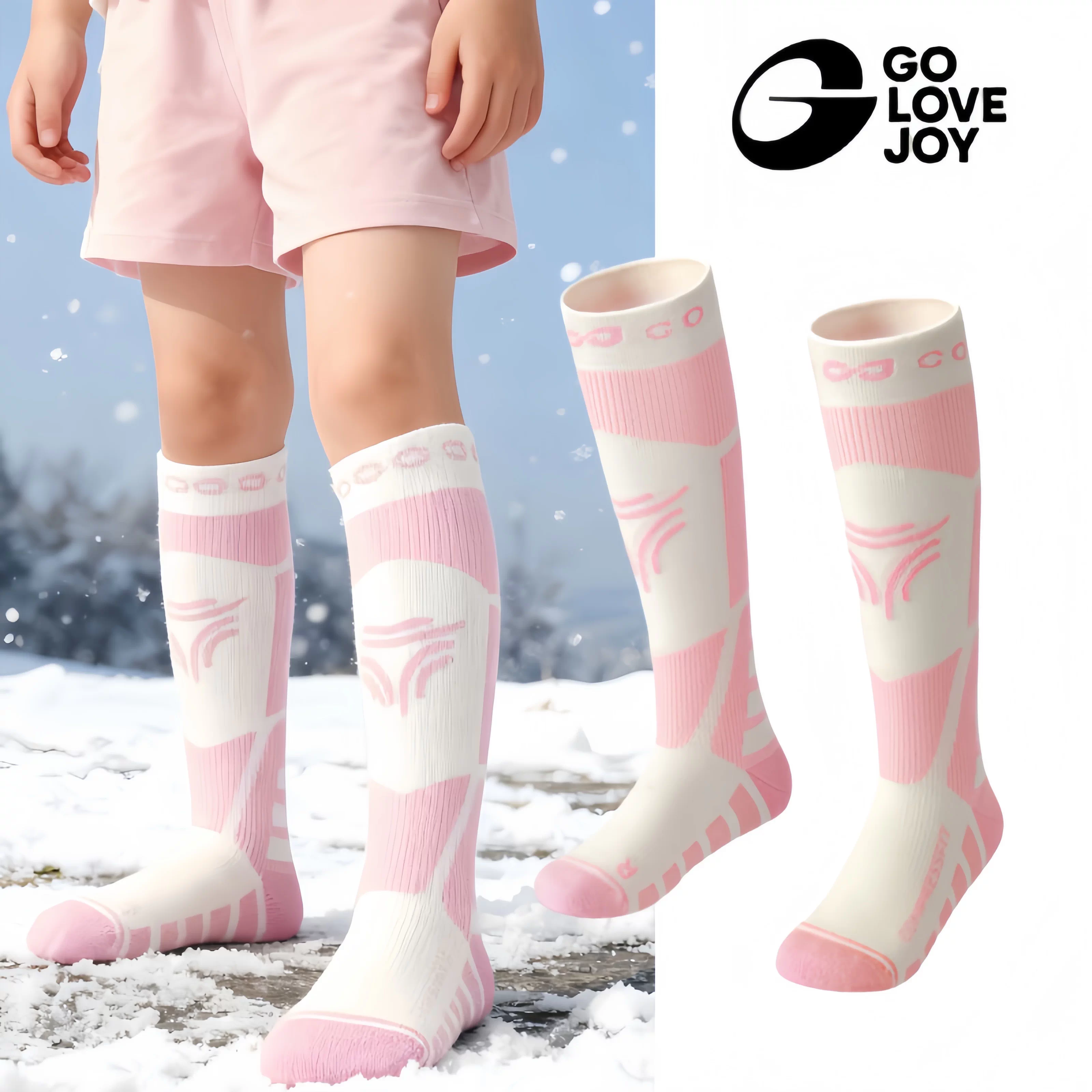 Tất trượt tuyết chuyên nghiệp dành cho nam, nữ và trẻ em, tất đế khăn ngoài trời, dày đơn hoặc đôi, ống dài, phong cách thể thao ấm áp mùa đông.