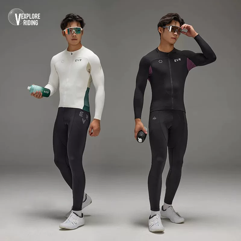 Áo thun đi xe đạp mùa thu đông EVR dài tay nam ấm áp thoáng khí chống gió trên đường xe đạp leo núi khám phá