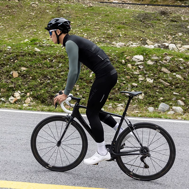 Quần đi xe đạp mùa thu đông Santic Quần đi xe đạp đường trường nam Quần đi xe đạp giữ nhiệt Quần dài Robbie