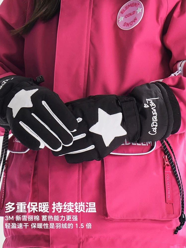 Găng tay trượt tuyết Coldelement dành cho người lớn, nam và nữ, chống thấm nước, chống gió và ấm áp, dùng cho mùa đông và đi xe đạp