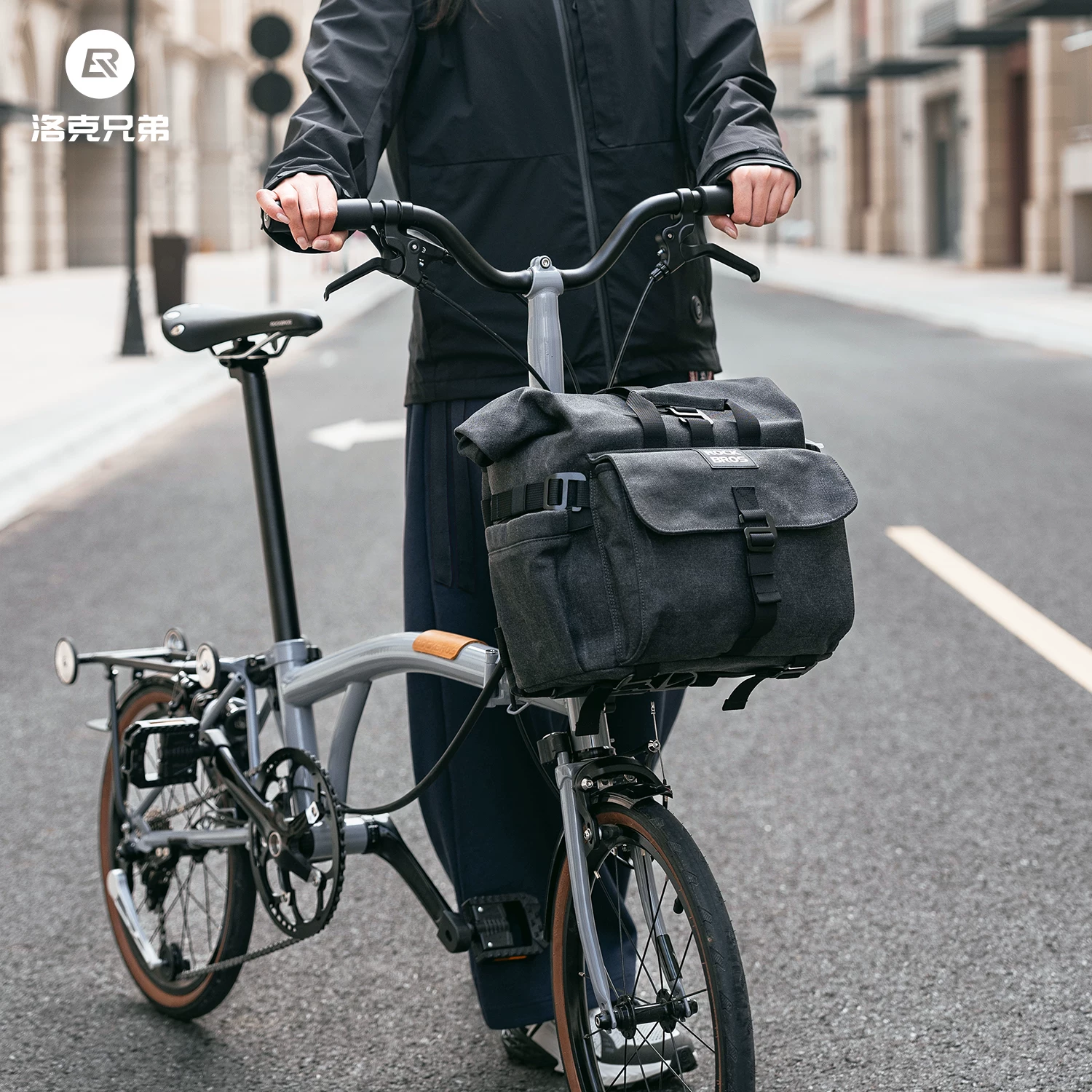 Túi xe đạp nhỏ Rock Brothers kiểu cổ điển, túi xe đạp gấp, túi ghi đông, ba lô đi xe đạp trong thành phố