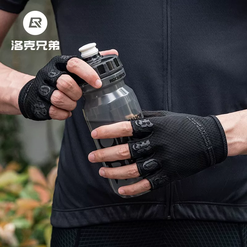 Găng tay đi xe đạp Rock Brothers thiết bị xe đạp leo núi đường bộ găng tay xe đạp nửa ngón chống trượt thoáng khí mùa hè