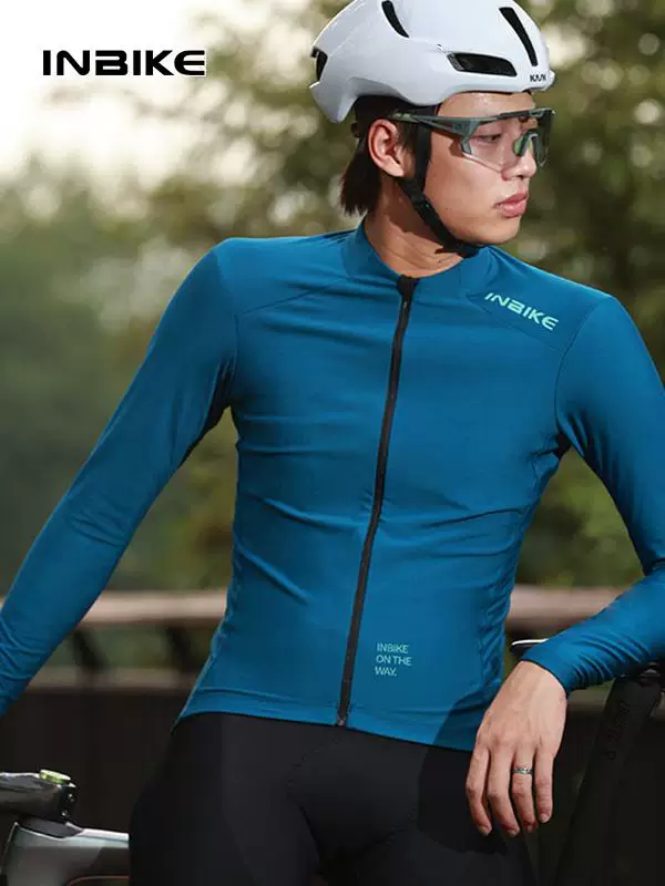 Bộ quần áo đi xe đạp mùa thu đông INBIKE dành cho nam, chất liệu lông cừu ấm áp, dài tay, dùng cho thể thao ngoài trời