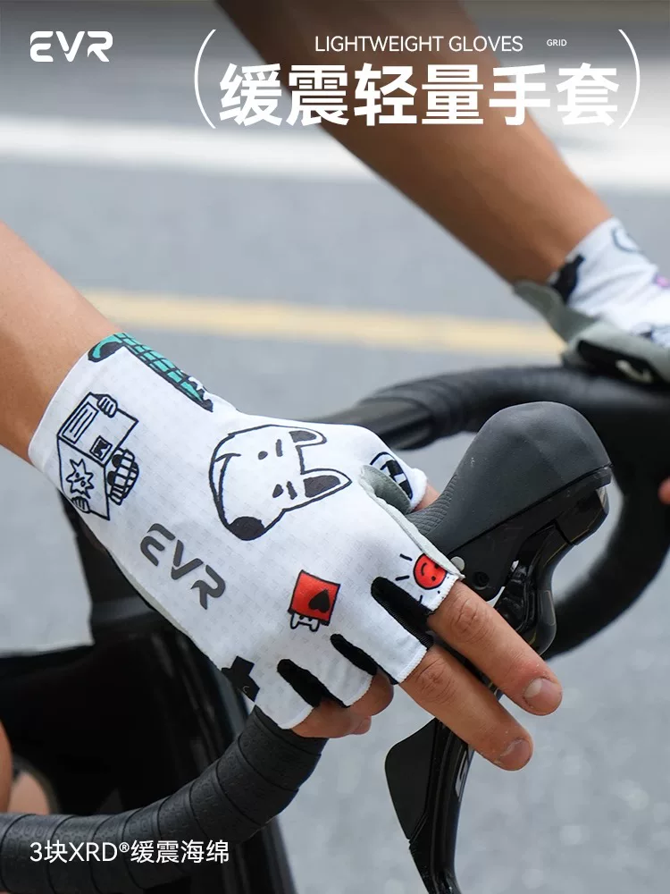 Găng tay đạp xe nửa ngón EVR dành cho xe đạp đường trường nữ, thiết bị đạp xe thoáng khí chống sốc dành cho xe đạp leo núi mùa hè dành cho nam
