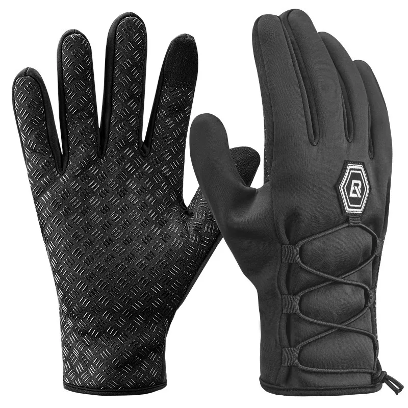 Găng tay đi xe đạp Rock Brothers Găng tay giữ ấm mùa thu đông dành cho xe đạp, xe máy, xe điện, ngón tay dài, unisex, tương thích với màn hình cảm ứng