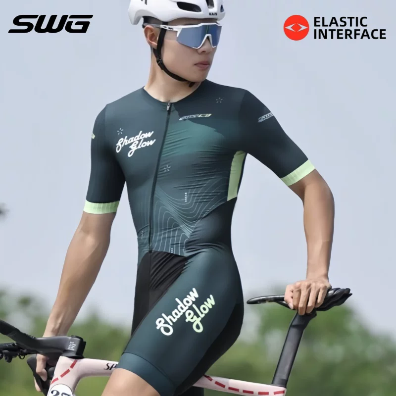 Áo thể thao đạp xe SWG Mingsheng dành cho nam, quần đạp xe đường trường kiểu mũi tên đôi, kiểu mới liền thân, mùa xuân, thoáng khí, nhanh khô