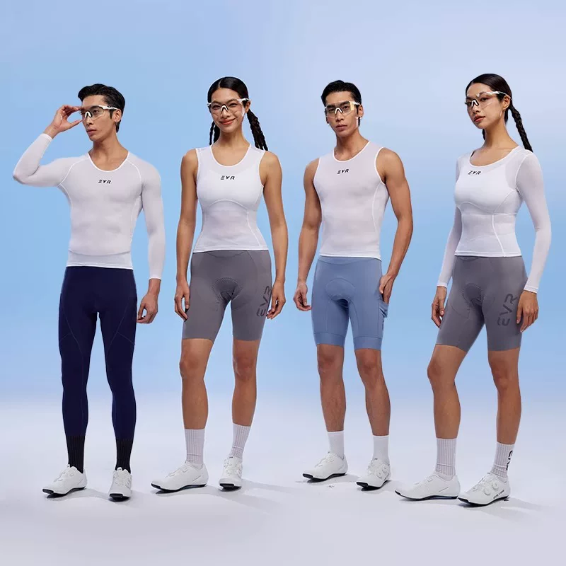 Áo lót đi xe đạp thấm mồ hôi EVR dành cho nam và nữ xe đạp đường bộ thoáng khí, nhanh khô, áo sơ mi ngắn tay lớp lót bên trong