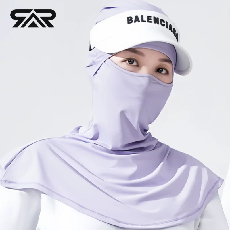 Mũ trùm đầu đi xe đạp chống nắng mùa hè, mặt nạ lụa băng dành cho nam và nữ, nhanh khô, che kín mặt khi đi xe máy, xe đạp ngoài trời