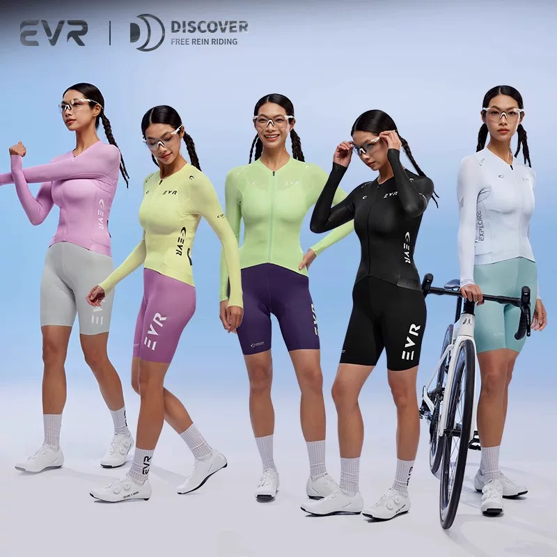 Quần short đi xe đạp mùa xuân hè EVR dành cho nữ, quần short đi xe đạp đường trường một mảnh thấm hút mồ hôi, kiểu dáng mới giúp giảm béo và nhanh khô