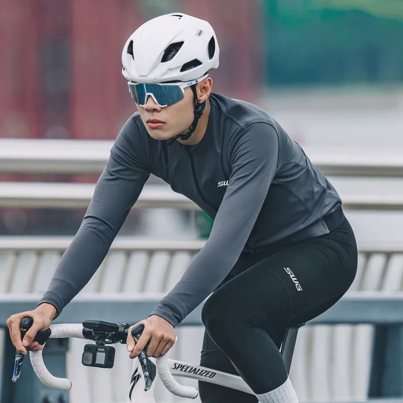 SWG Mingsheng xe đạp đường bộ mùa đông lông cừu đi xe đạp quần áo chống gió chống lạnh ấm áp áo khoác xe đạp quần đi xe đạp