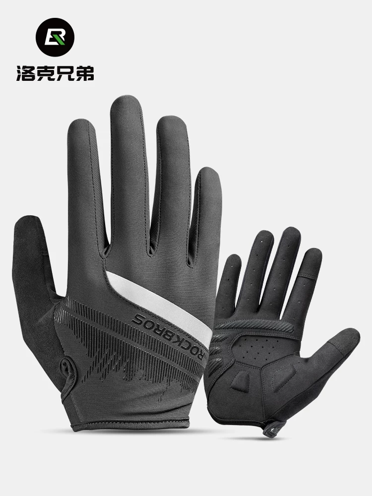 Găng tay đi xe đạp Rock Brothers full-finger nửa ngón găng tay xe đạp đường trường găng tay dài ngón unisex xuân hè thu màn hình cảm ứng
