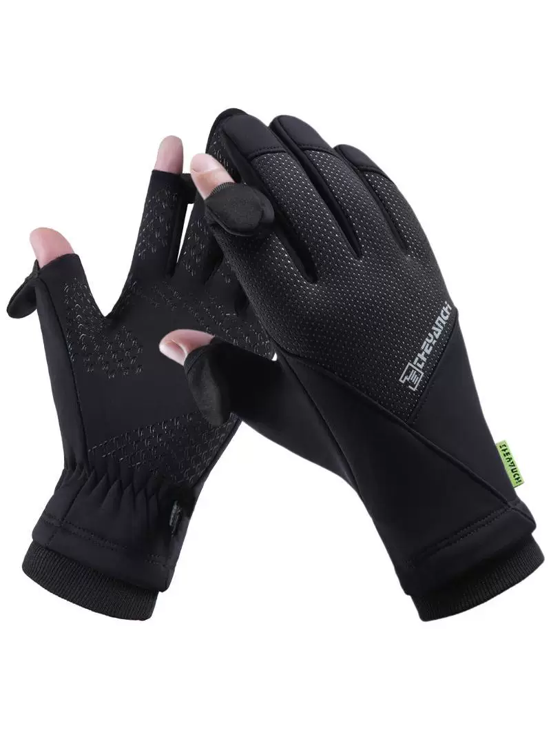 Găng tay đi xe đạp mùa đông dành cho nam, ấm áp, lót lông cừu, dày dặn, chống gió, chống lạnh, tương thích với màn hình cảm ứng, dành cho nam đi xe đạp mùa đông.