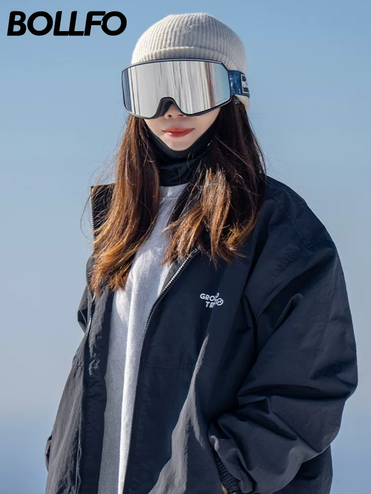 Kính trượt tuyết Kính trượt tuyết hình trụ từ tính Kính leo núi Kính phân cực có thể đeo với tròng kính theo toa Kính trượt tuyết chống sương mù hai lớp dành cho phụ nữ và nam giới