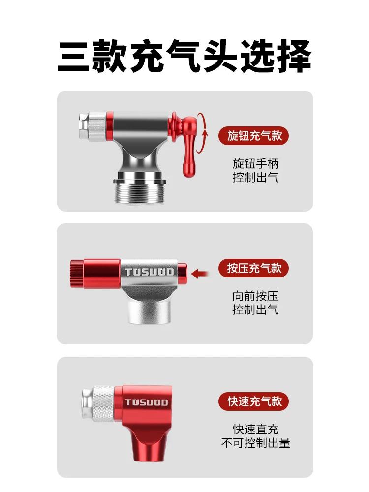 Bình CO2 Captain Tas, bình bơm xe đạp nhanh, bình khí CO2 cho xe đạp leo núi, thiết bị bơm khí di động