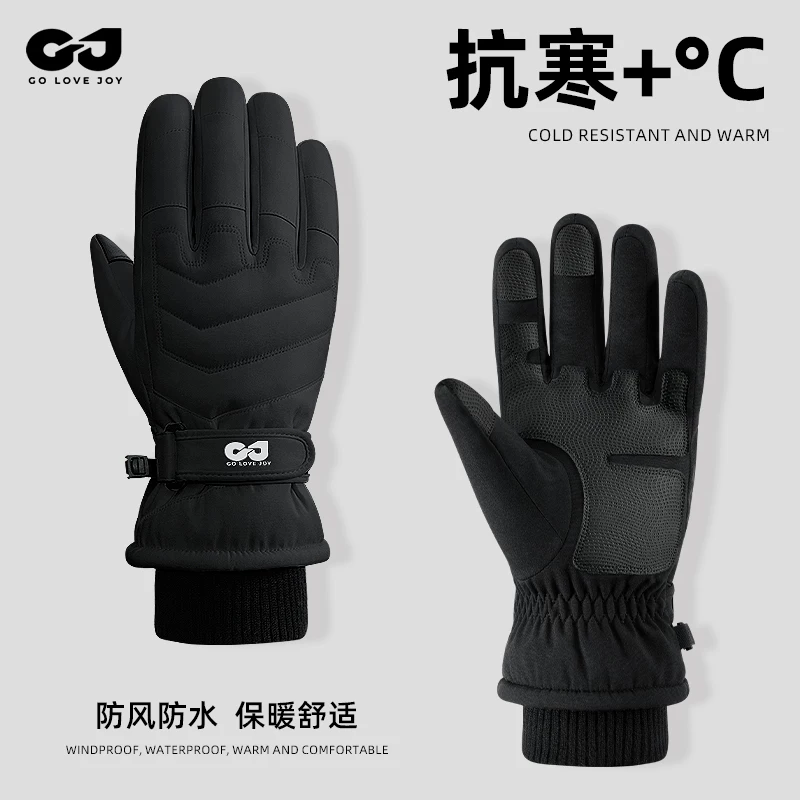 Găng tay trượt tuyết Golovejoy dành cho nam và nữ, không thấm nước và chống gió, đi xe đạp mùa đông, ấm áp, chống lạnh, dày dặn, tương thích với màn hình cảm ứng