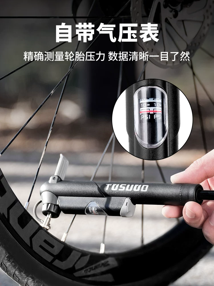 Bơm xe đạp mini cầm tay Captain Tas, bơm xe đạp leo núi, xe đạp địa hình, bơm đa năng