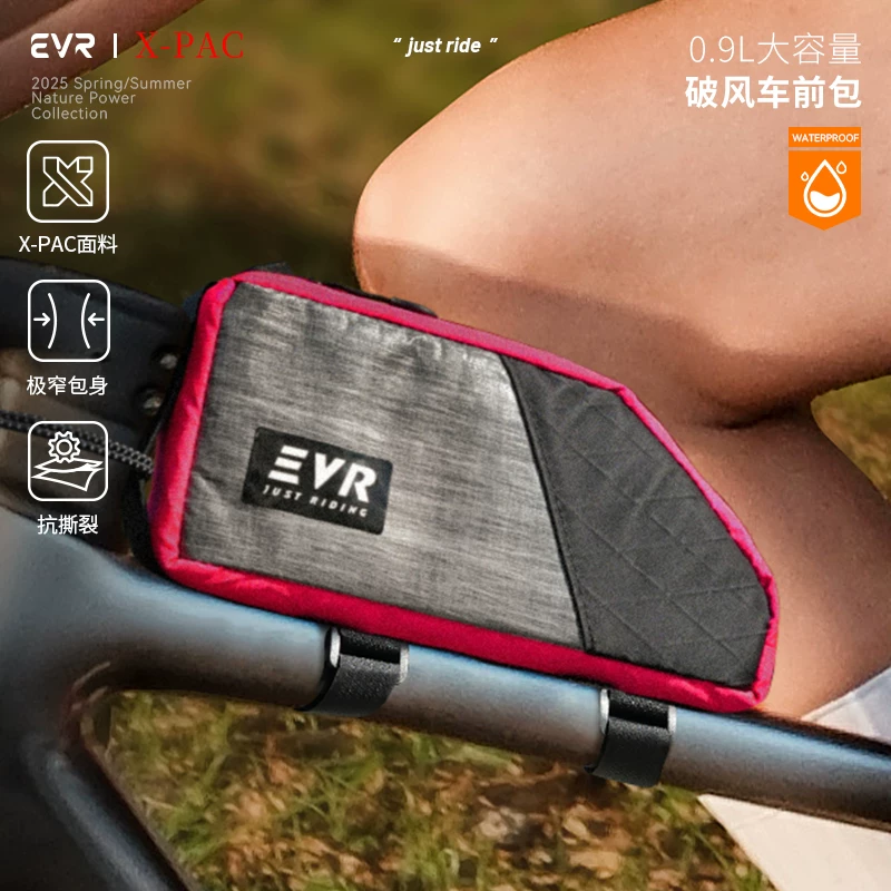 Túi xe đạp EVR chống nước, màn hình cảm ứng, túi khung trên, túi khung trước xe đạp đường trường, ngăn chia đồ dùng xe đạp, chất liệu X-PAC