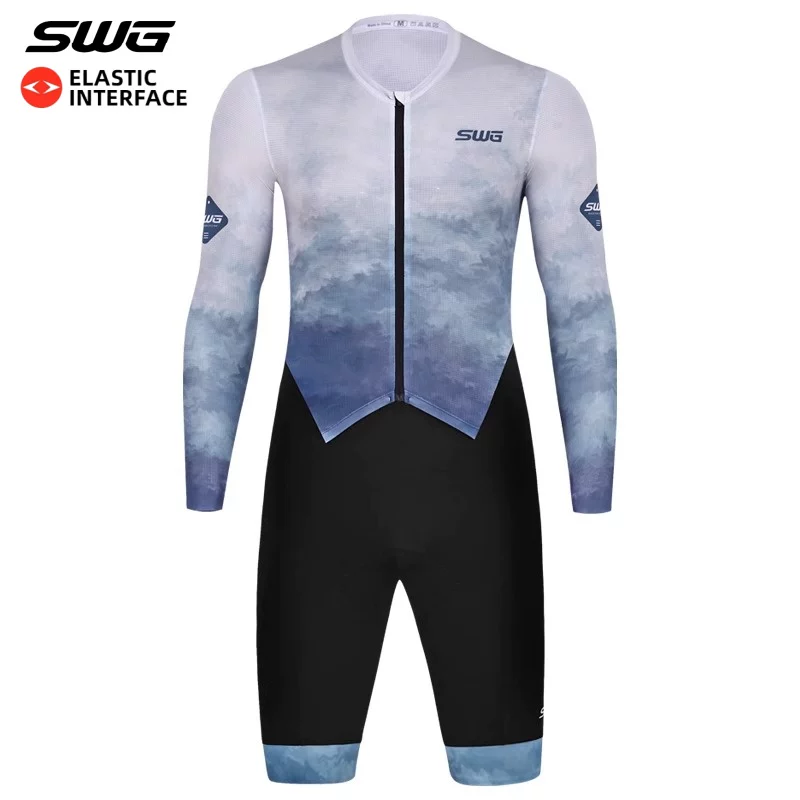 SWG Mingsheng Yunmo chuyên nghiệp thi đấu xe đạp phù hợp với nam giới xe đạp đường trường dài tay áo liền mảnh khí động học bó sát