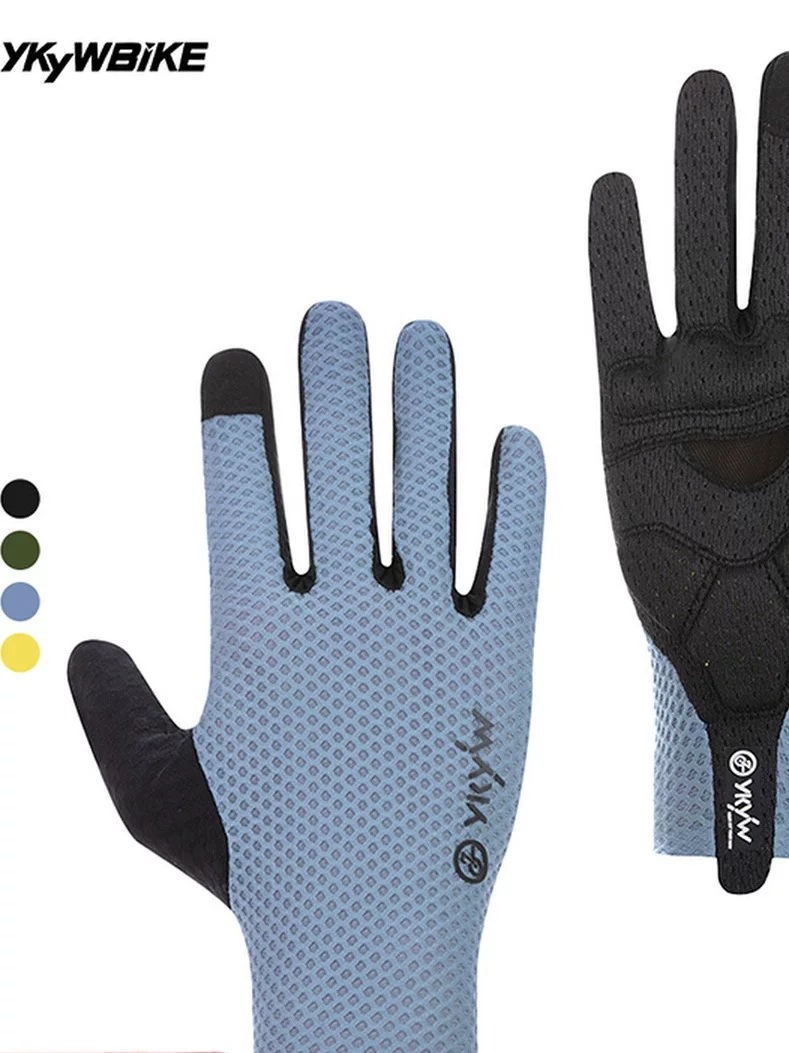 YKYW Xifan Silk Găng tay đi xe đạp dài ngón tay mùa xuân và mùa hè Giảm xóc cho nam và nữ Xe đạp đường trường Xe đạp leo núi Thiết bị thoáng khí