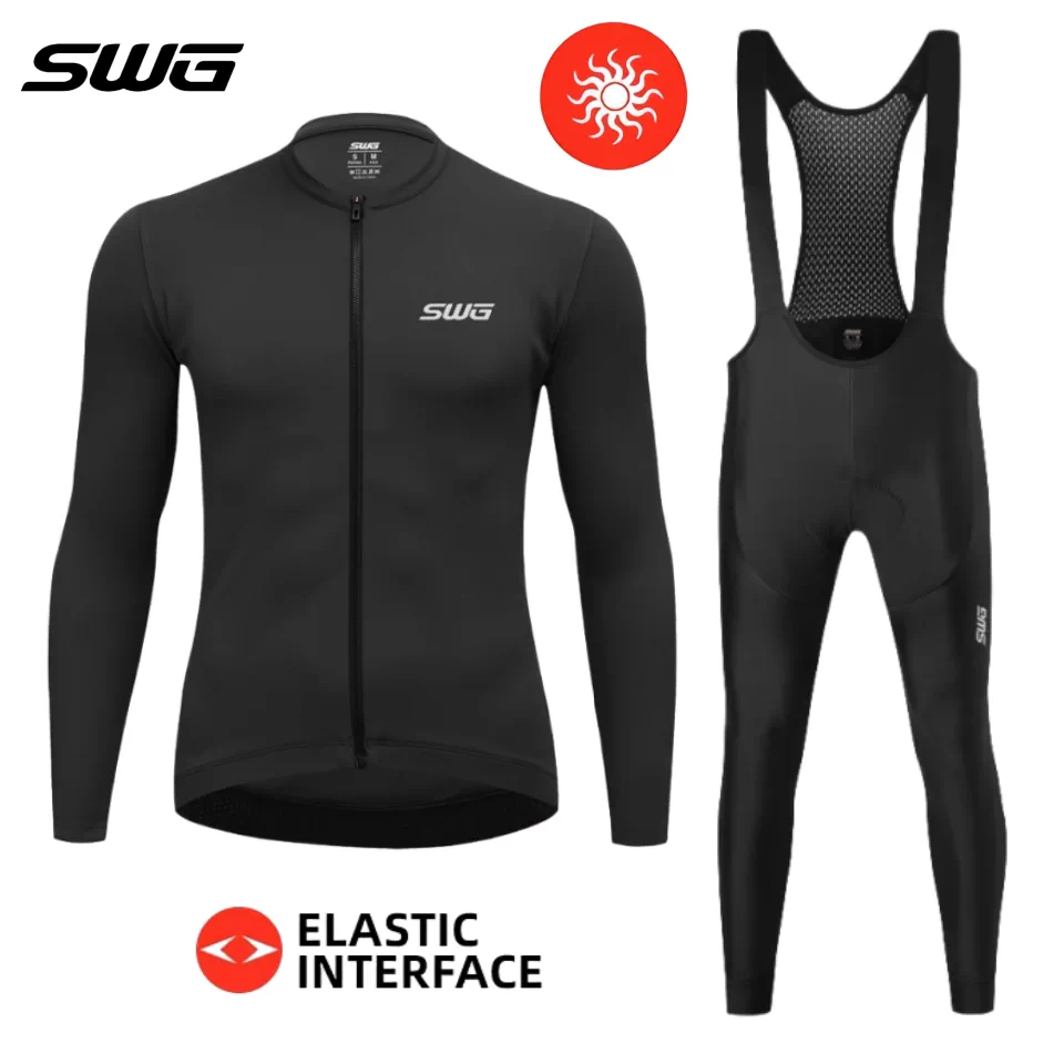 Bộ đồ đi xe đạp SWG Mingsheng bộ đồ lót lông cừu dài tay ấm áp quần dài đi xe đạp leo núi thể thao dành cho nam và nữ mùa thu đông