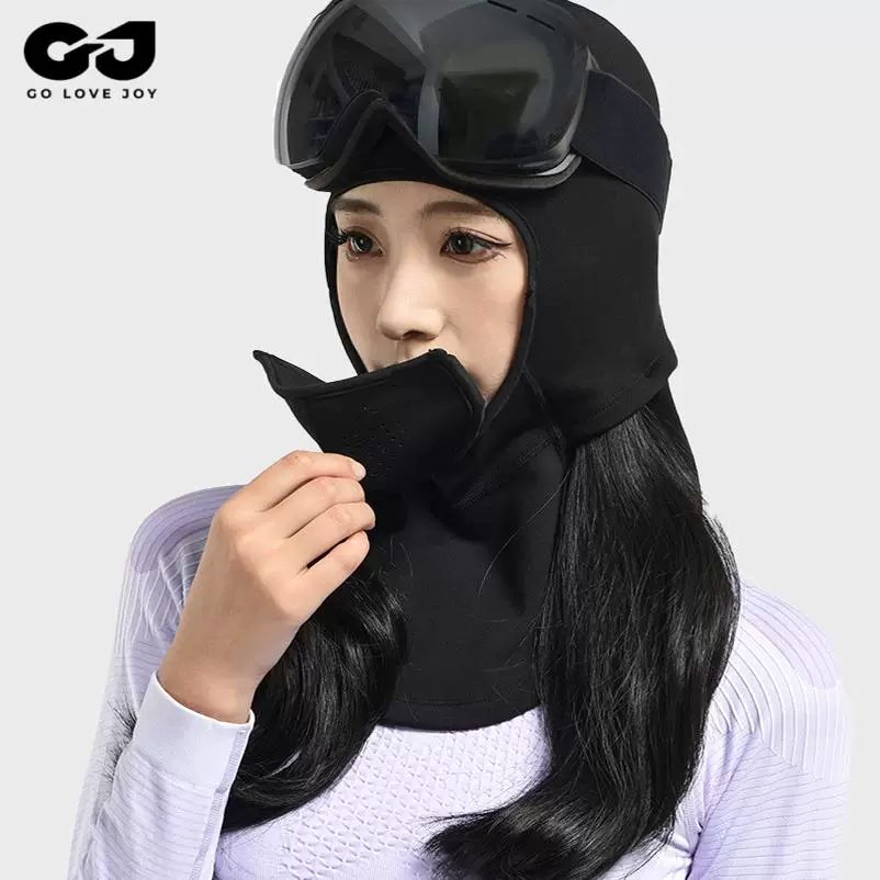 Mặt nạ trượt tuyết mới, mũ đội đầu ấm áp, chống gió, nhanh khô, tấm bảo vệ mặt trượt tuyết đơn hoặc đôi có nam châm, lót lông cừu, có thể giữ tóc, chống lạnh