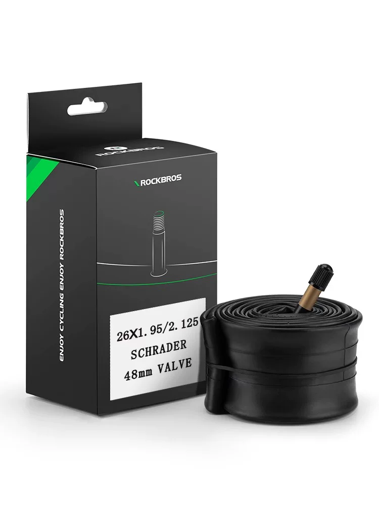Ruột xe đạp Rock Brothers dành cho xe đạp leo núi, 26/27.5 inch, lốp cao su butyl 1.95/2.125, van Schrader.