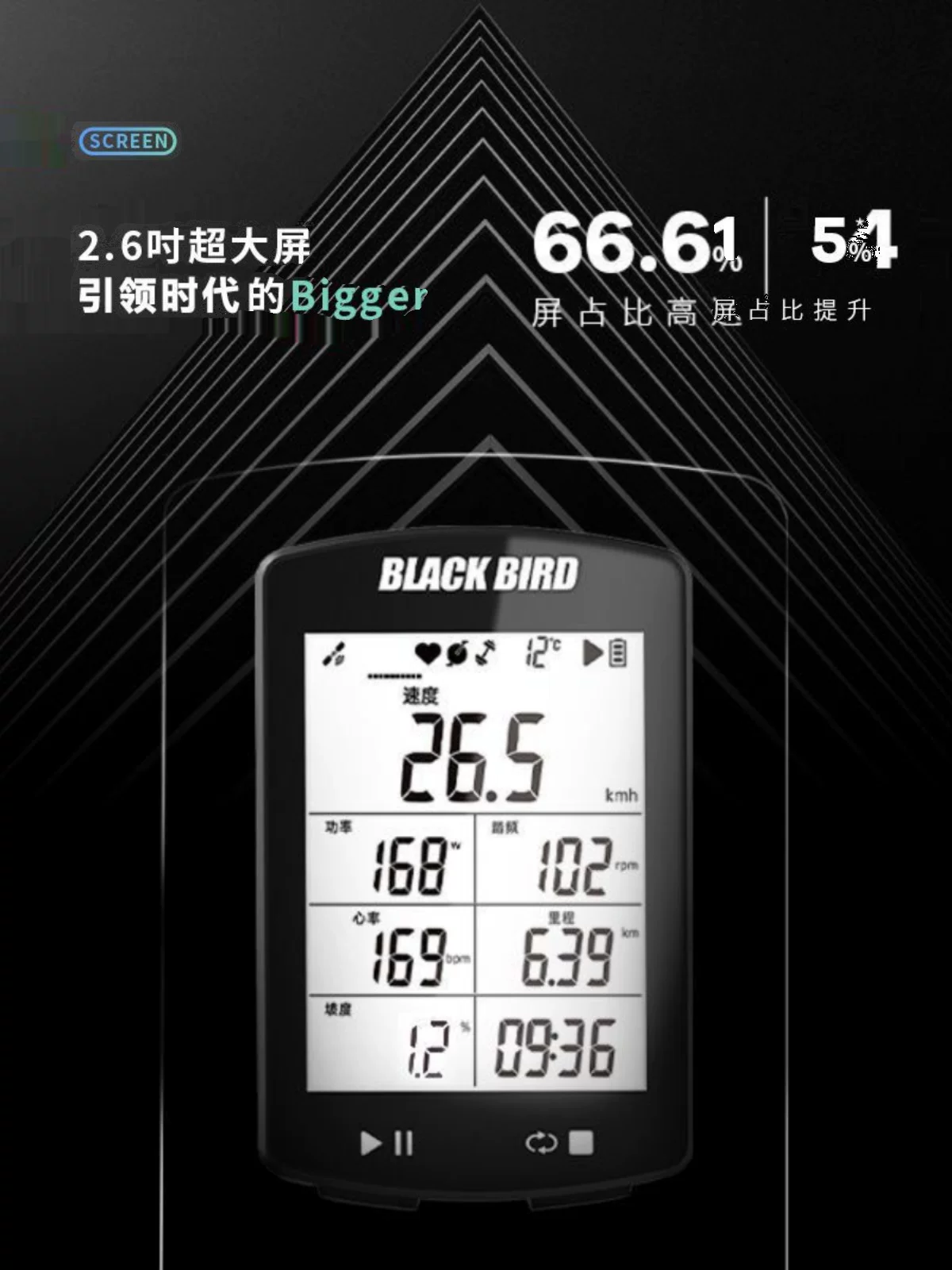 Đồng hồ đo tốc độ xe đạp thông minh không dây GPS chống nước Blackbird BB20, dành cho xe đạp đường trường và leo núi