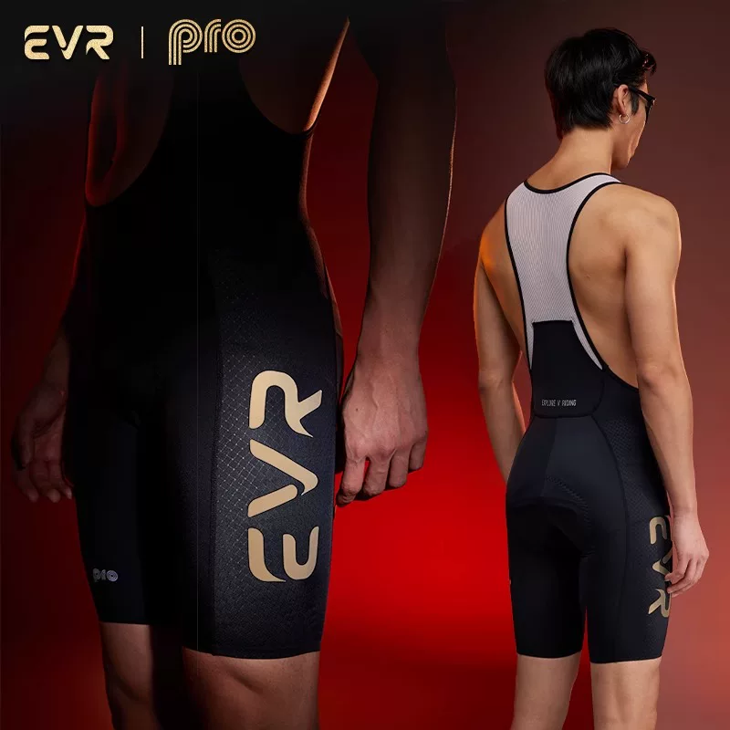 Quần short đạp xe EVR-PRO hai dây đeo, quần bib năm điểm dành cho nam, mùa hè, thoáng khí, đồ dùng xe đạp leo núi