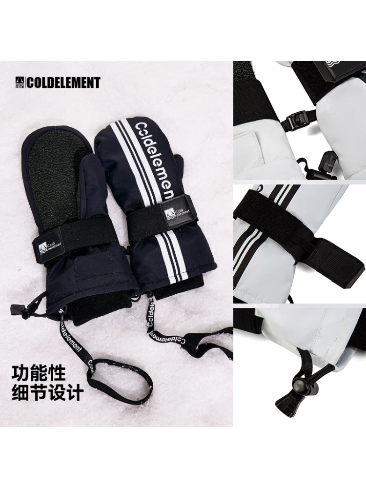 Găng tay trượt tuyết Kevlar dài toàn bộ Cold Element 2025 dành cho nam với thiết kế bảo vệ cổ tay tích hợp, chống thấm nước và giữ ấm khi trượt ván trên tuyết, thích hợp cho trượt tuyết địa hình dành cho nữ.