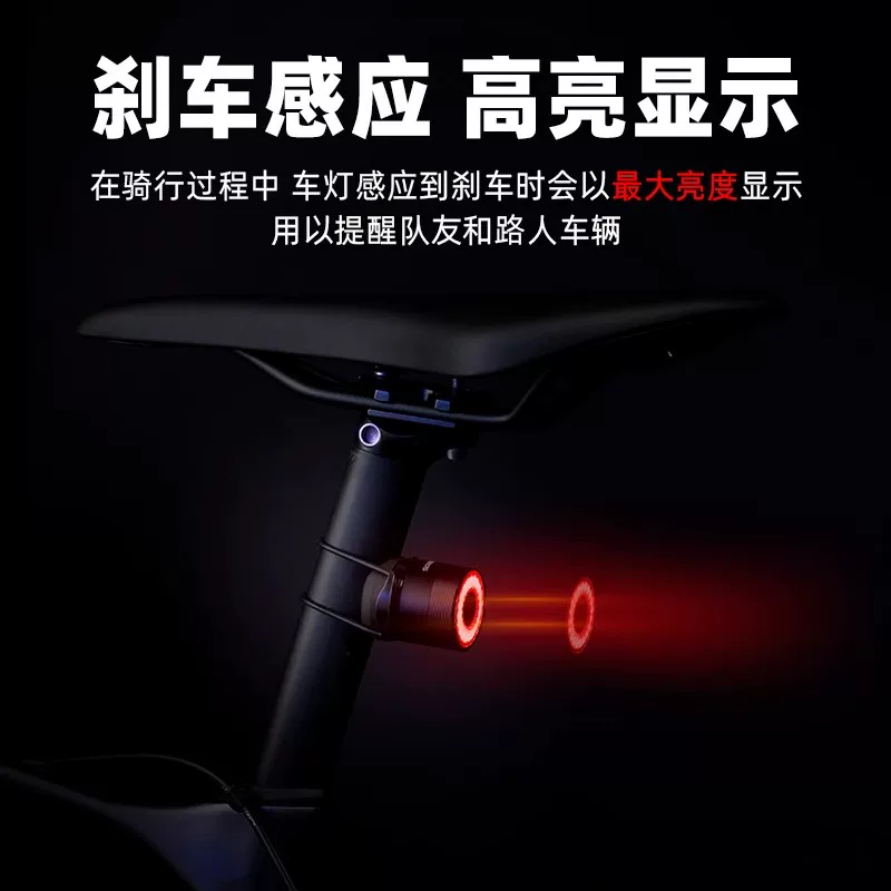 Đèn hậu xe đạp Rock Brothers cảm biến thông minh phanh đi đêm đường xe đạp leo núi đèn sạc phụ kiện đi xe đạp