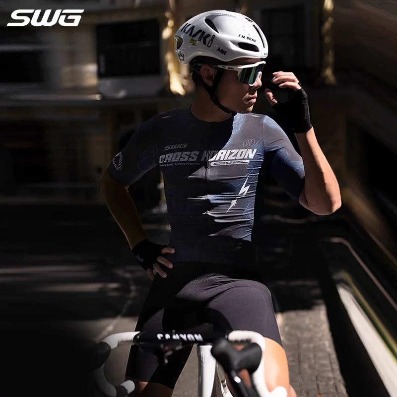 Áo đi xe đạp SWG Mingsheng ngắn tay mùa xuân hè dành cho nam giới đi xe đạp đường trường nhanh khô thoáng khí chống mài mòn chuyên nghiệp leo núi